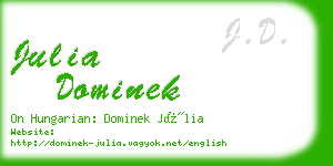 julia dominek business card